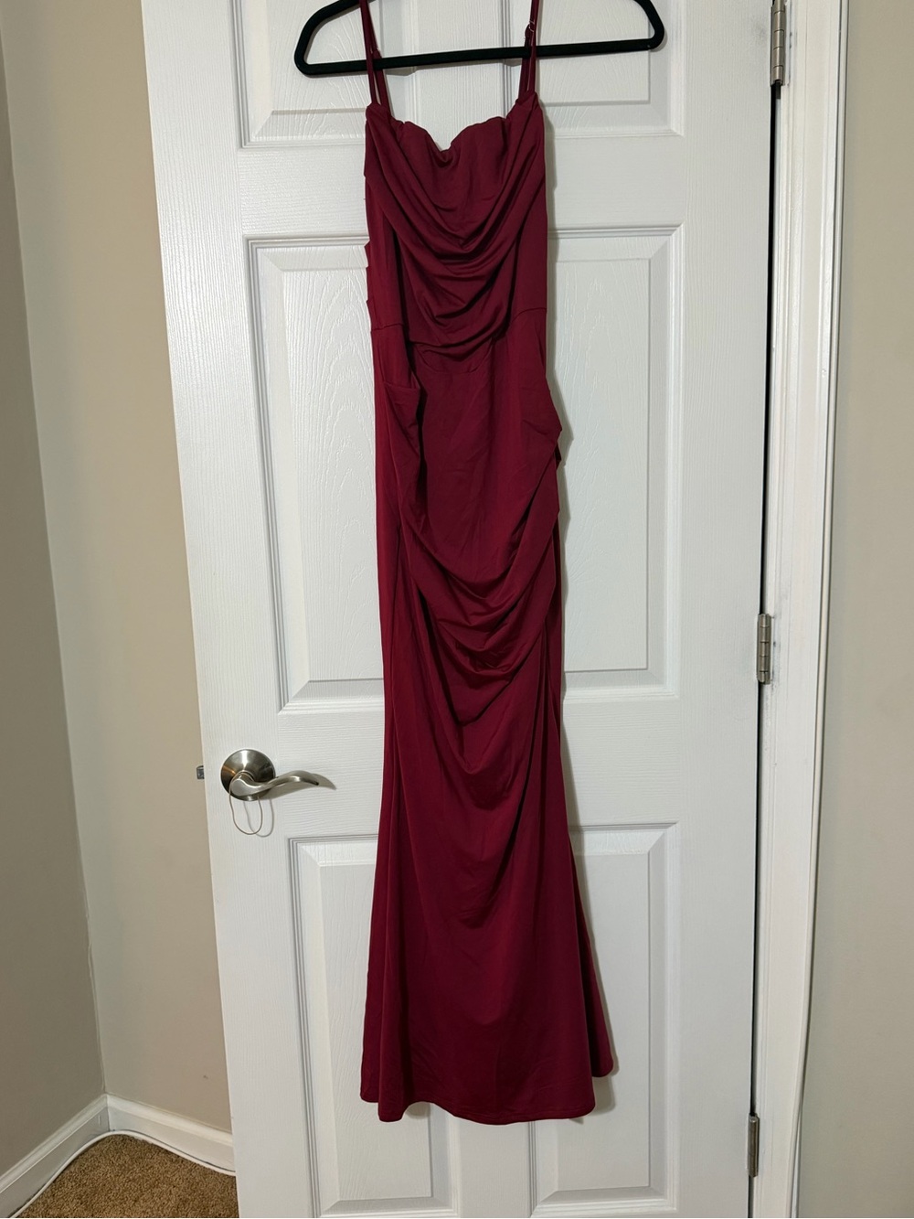 Women's Burgundy Corset Maxi dress